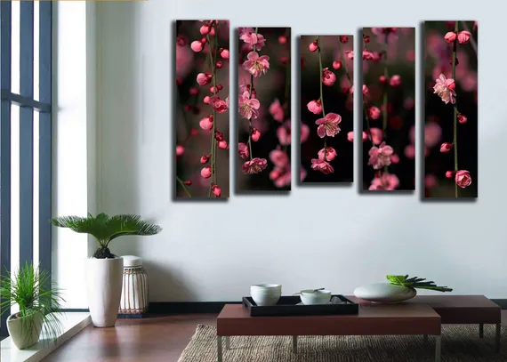 Модульная картина "Веточка сакуры"