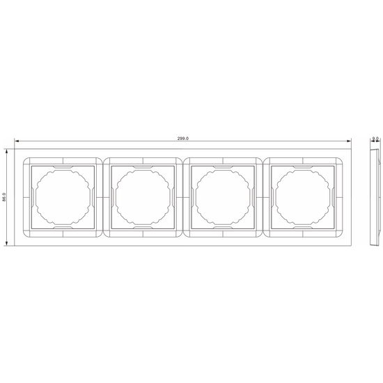 Рамка 4-я,  Wave матовый кремовый,  серия A07