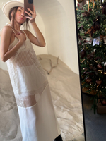 Шелковое платье с вышивкой молоко, мидакси, прозрачное