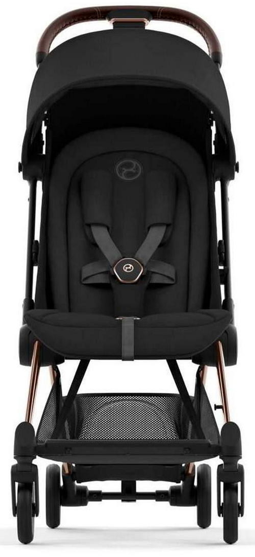 Коляска Cybex Coya Rosegold Frame Cloud T i-Size Sepia Black Plus Sepia Black с дождевиком и бампером