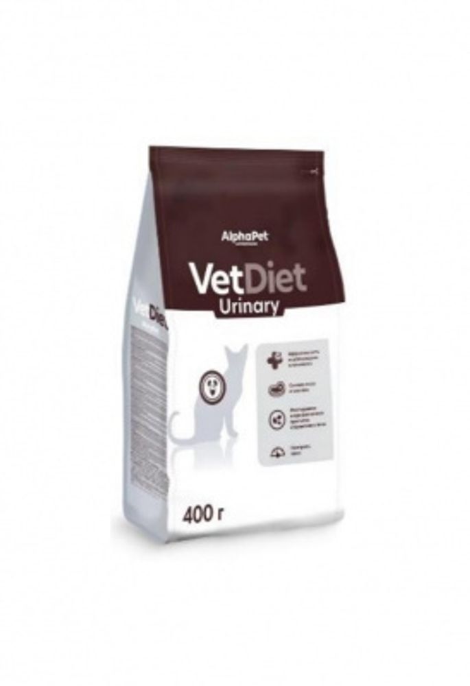 AlphaPet Vet Diet 0,4кг сухой при заболеваниях нижних отделов мочевыводящих путей для кошек