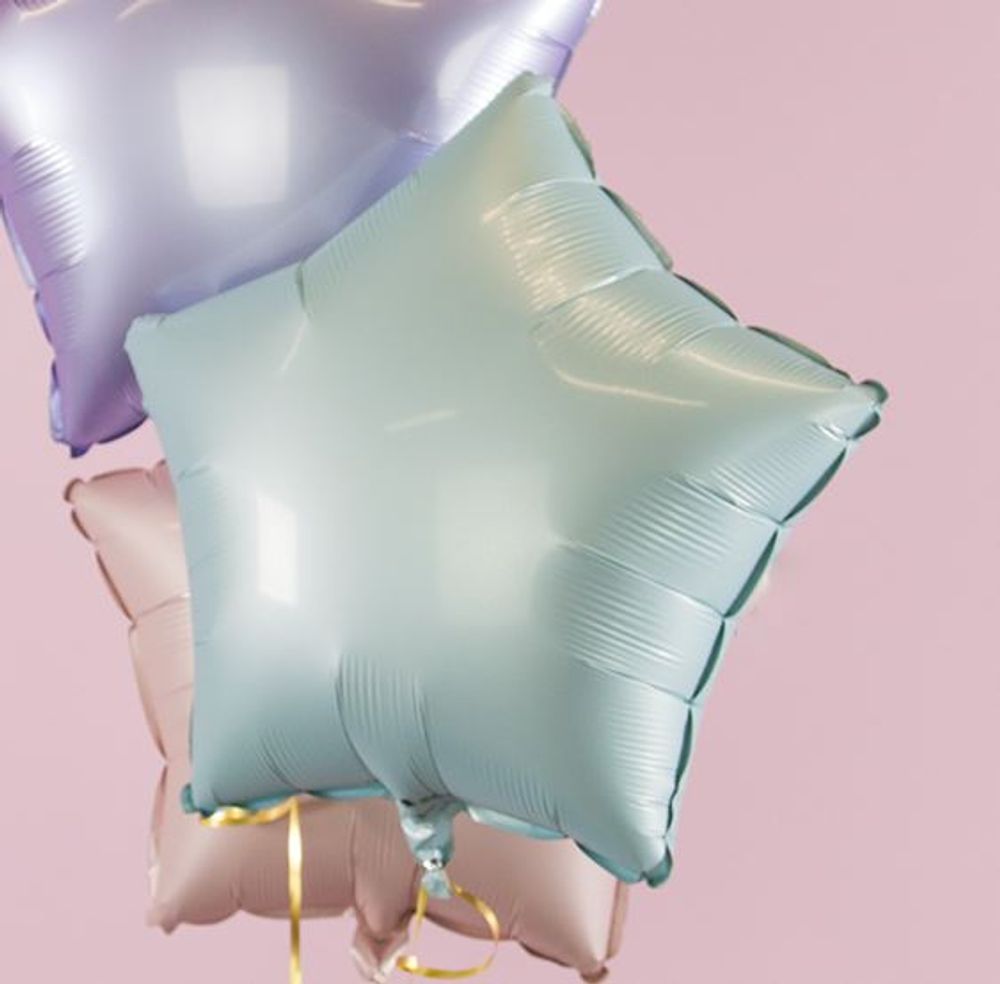 G Шар Звезда 18''/46 см, Сатин Голубой (БГ-15)  Изображение2