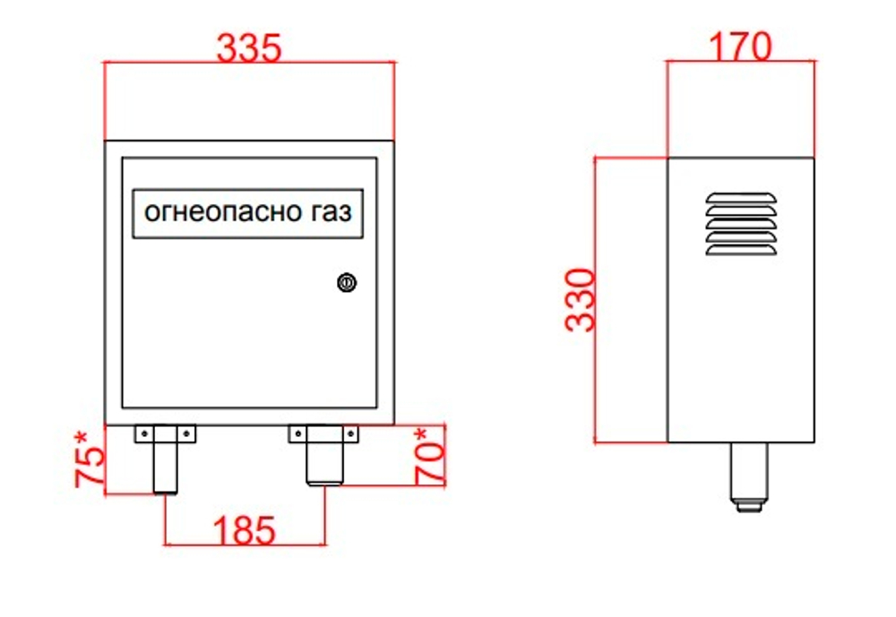 Шкафной газораспределительный пункт ГРПШ-ОХТА-RF-25-1-НН-П1 (желтый)
