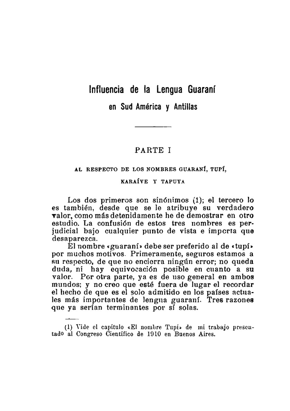 Influencia de la lengua Guaraní en Sud-America y Antillas | Moisés Santiago Bertoni