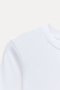 ZARA БОДИ ИЗ ХЛОПКА И МОДАЛА, БЕЛЫЙ