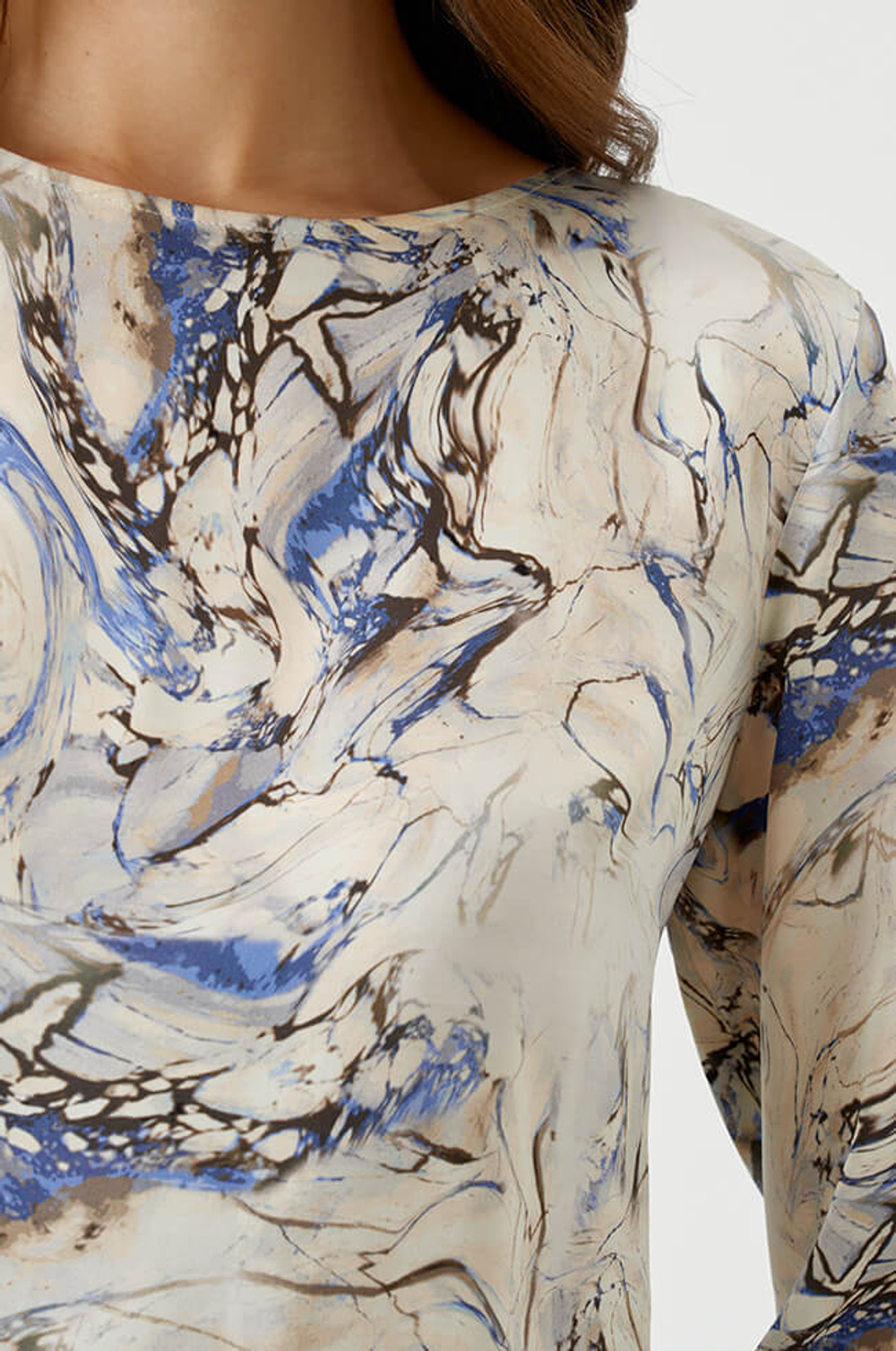 22754 Блузка женская (молочно-серый принт)