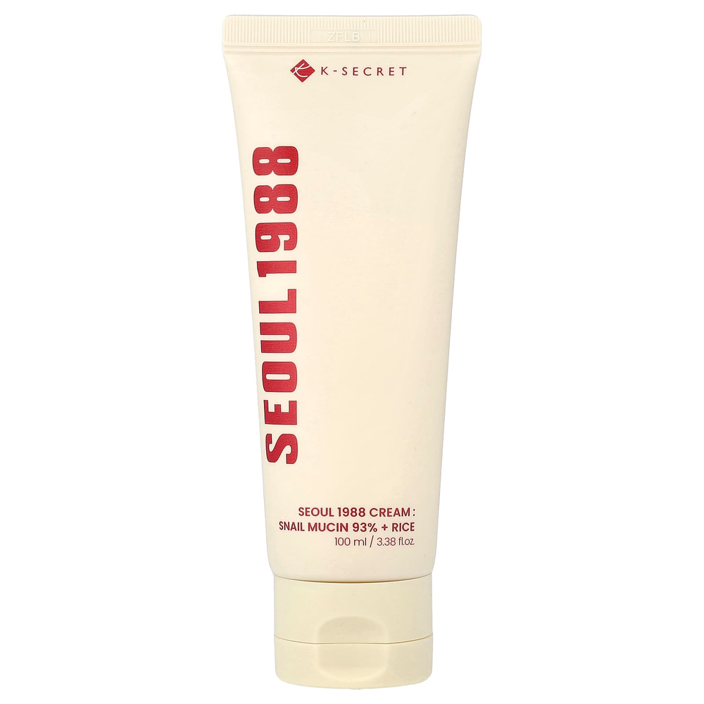 K-Secret, Seoul 1988 Cream, муцин улитки, 93% и рис, 100 мл (3,38 жидк. унции)