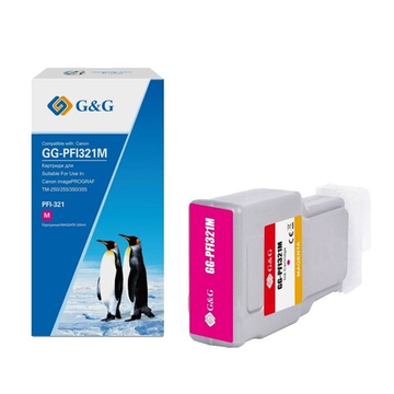 Картридж струйный G&G PFI-321M, аналог Canon 6269C001 пурпурный 300ml
