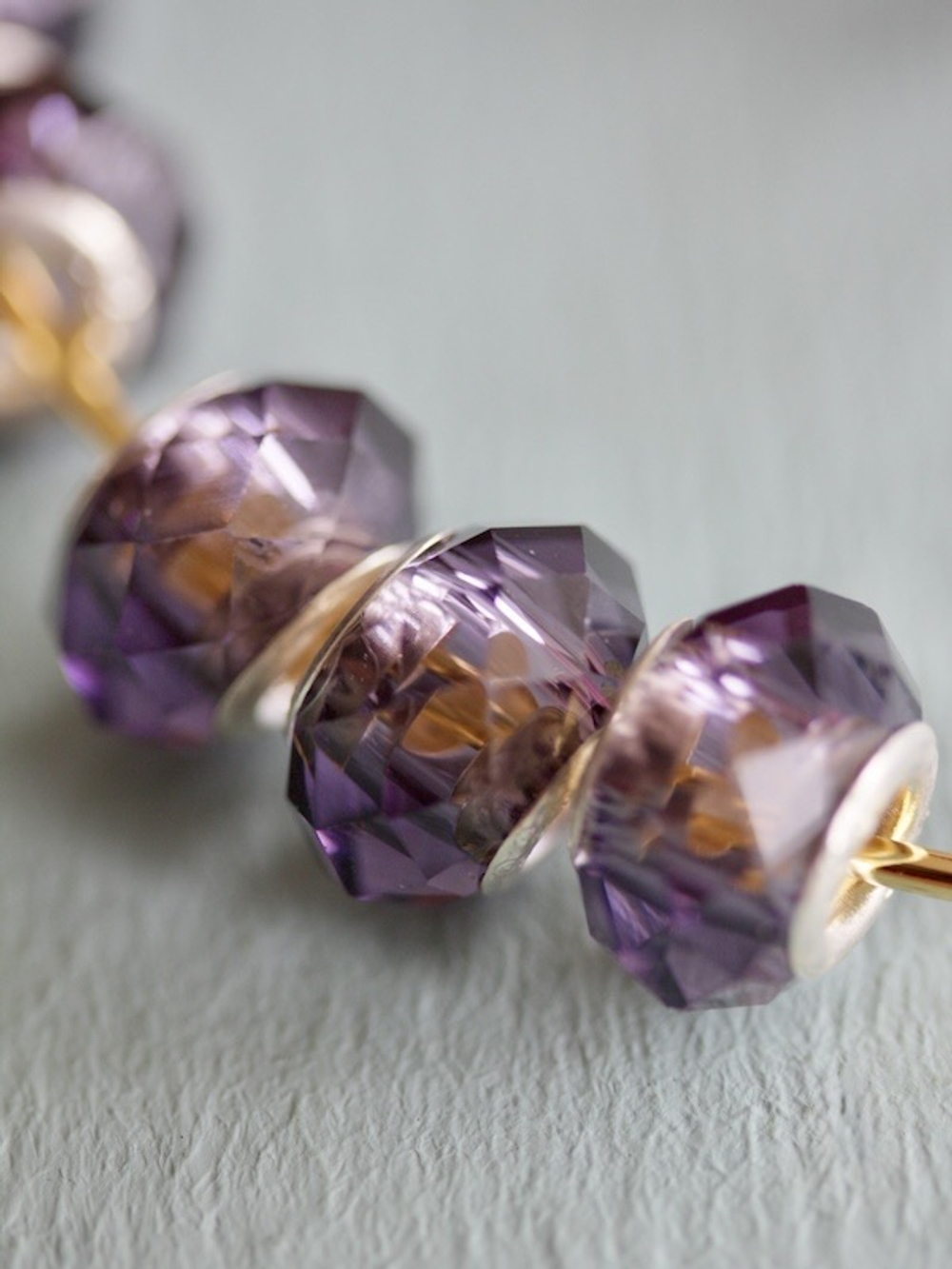 Бусина типа Пандора (Pandora) граненая фиолетово-лиловая