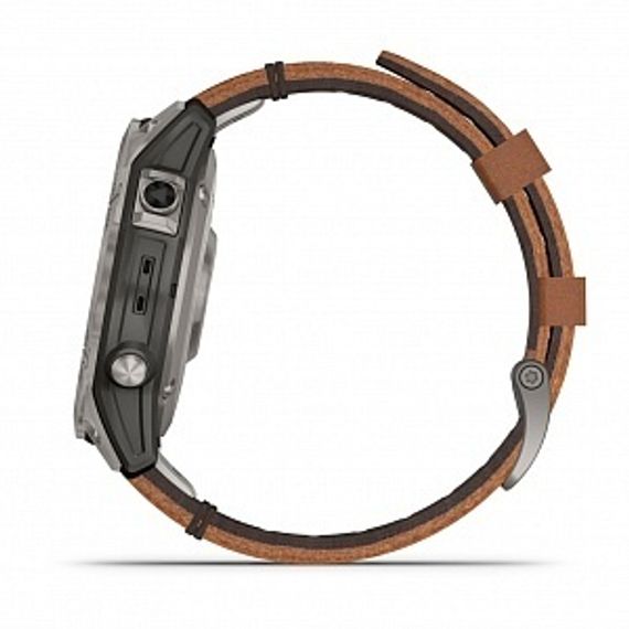 Garmin Fenix 7 Pro Sapphire Solar – титан, коричневый кожаный ремешок