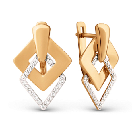 Серьги из золота с фианитами