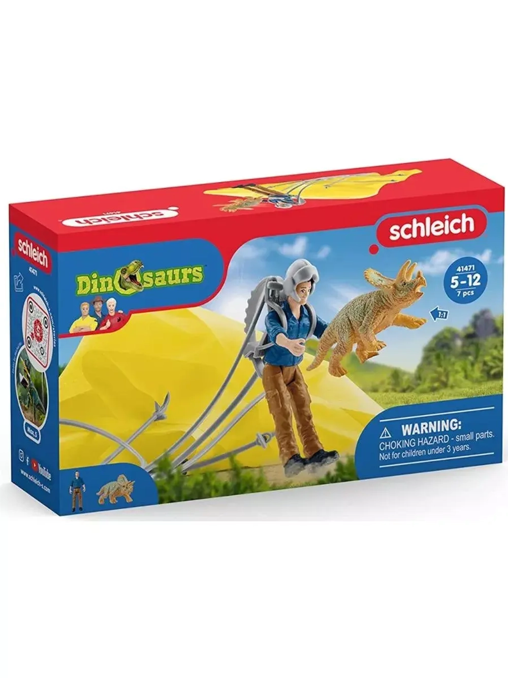 Набор Спасение Динозавра с парашютом Schleich 41471
