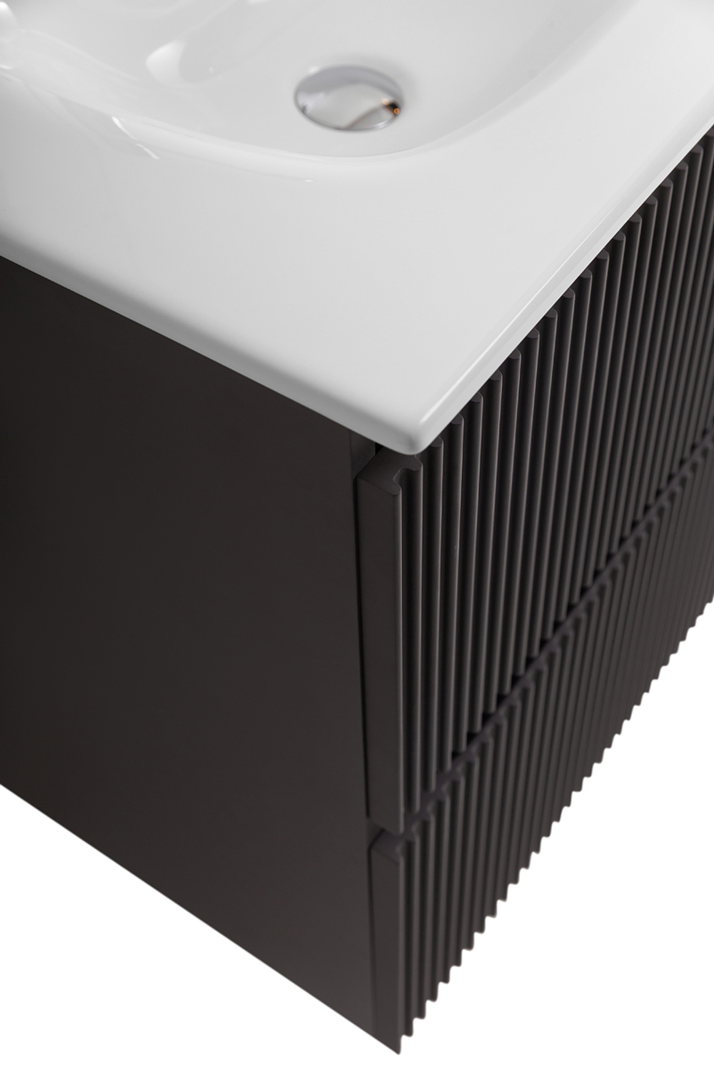 Тумба с раковиной подвесная BelBagno UNO-MINI-600-2C-SO-GSO Темно-Серый матовый, раковина белая BB-8099-3-60