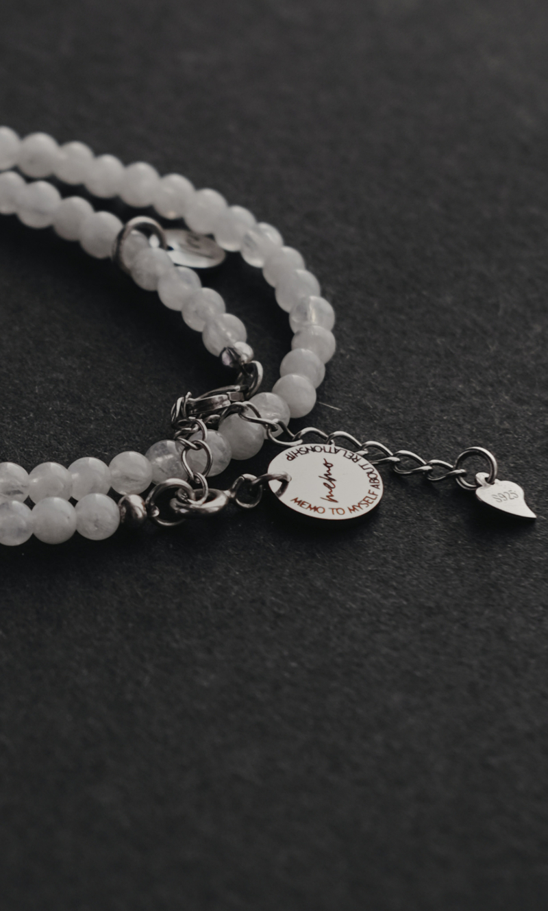 Браслет "Memo about Moon" двойной из природного лунного камня