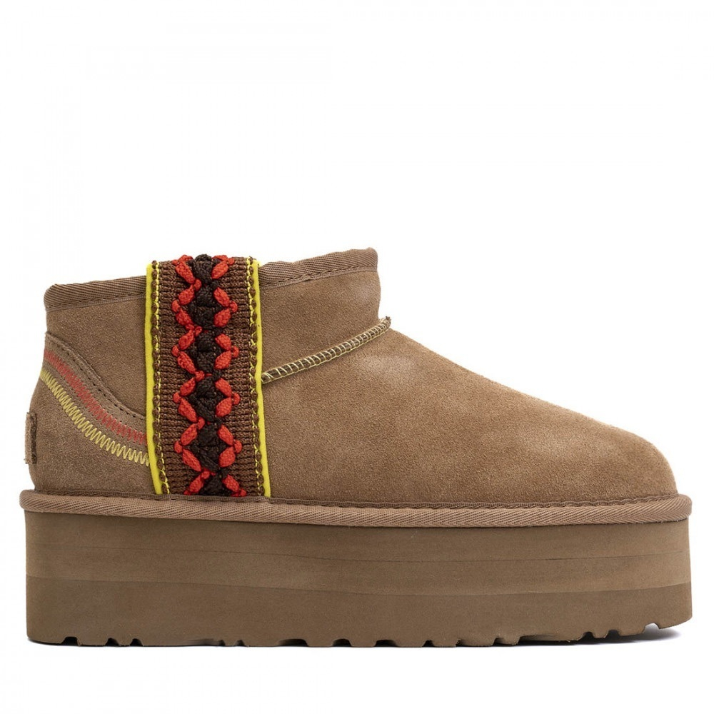 Ugg Classic Ultra Mini Braid Platform Chestnut