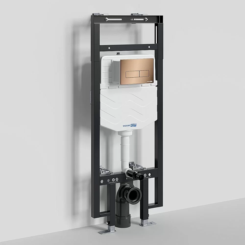 Система инсталляции для унитаза WasserKraft Dinkel 58TLT.010.ME.RG03 с кнопкой розовое золото