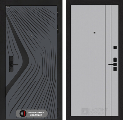 Входная дверь Лабиринт ЛЕОЛАБ - 10 Серый софт рельеф