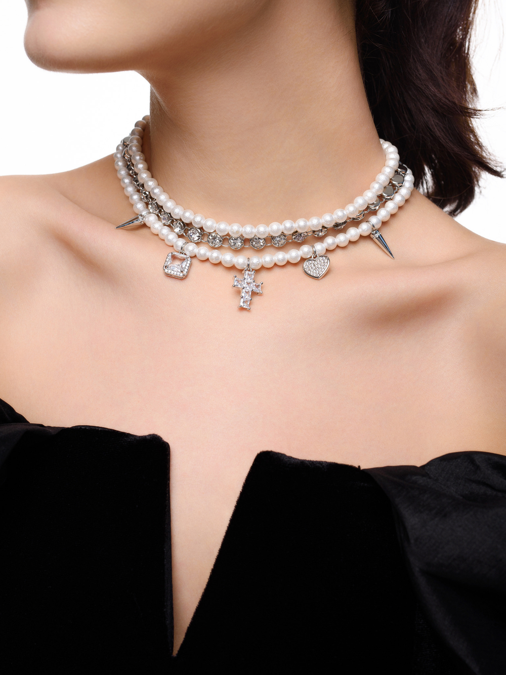 Чокер "Delicacy Shine" cotton pearl White