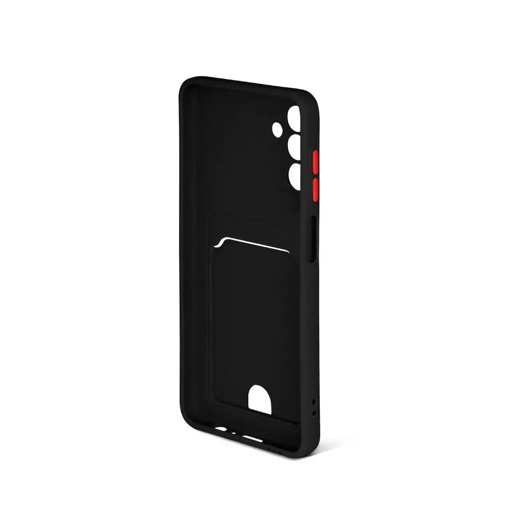 Силиконовый чехол с отделением для карт для Samsung Galaxy A04s/A13  black DF