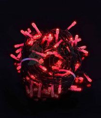 Светодиодная гирлянда мерцающая 10 м, 220-230V., 100 красных LED ламп, черный ПВХ, Beauty Led (PST100BL-11-2R)