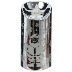 GAEM Изделие декор Свеча "Серебряный Дед Мороз" (подсвет, AAAх3 н/п) L7,5 W7,5 H14,5 см