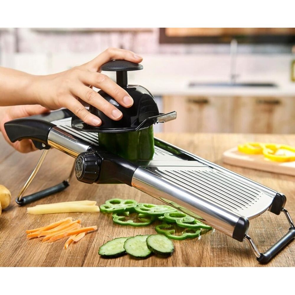 Мандолина (Овощерезка) V-BLADE, 5 насадок с держателем 33,5*13 см h14,5 см P.L. - Proff Chef Line