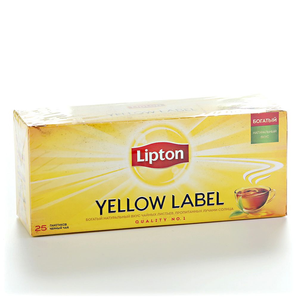 Чай Липтон черный байховый Lipton Yellow Label 25 пак