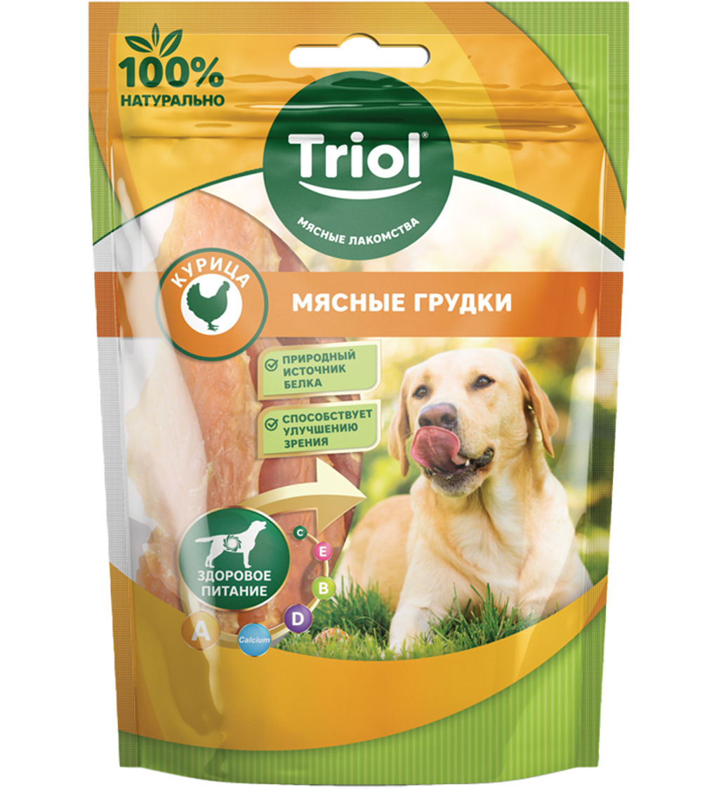 Лакомство для собак «Мясные грудки из курицы», 70гр., Triol