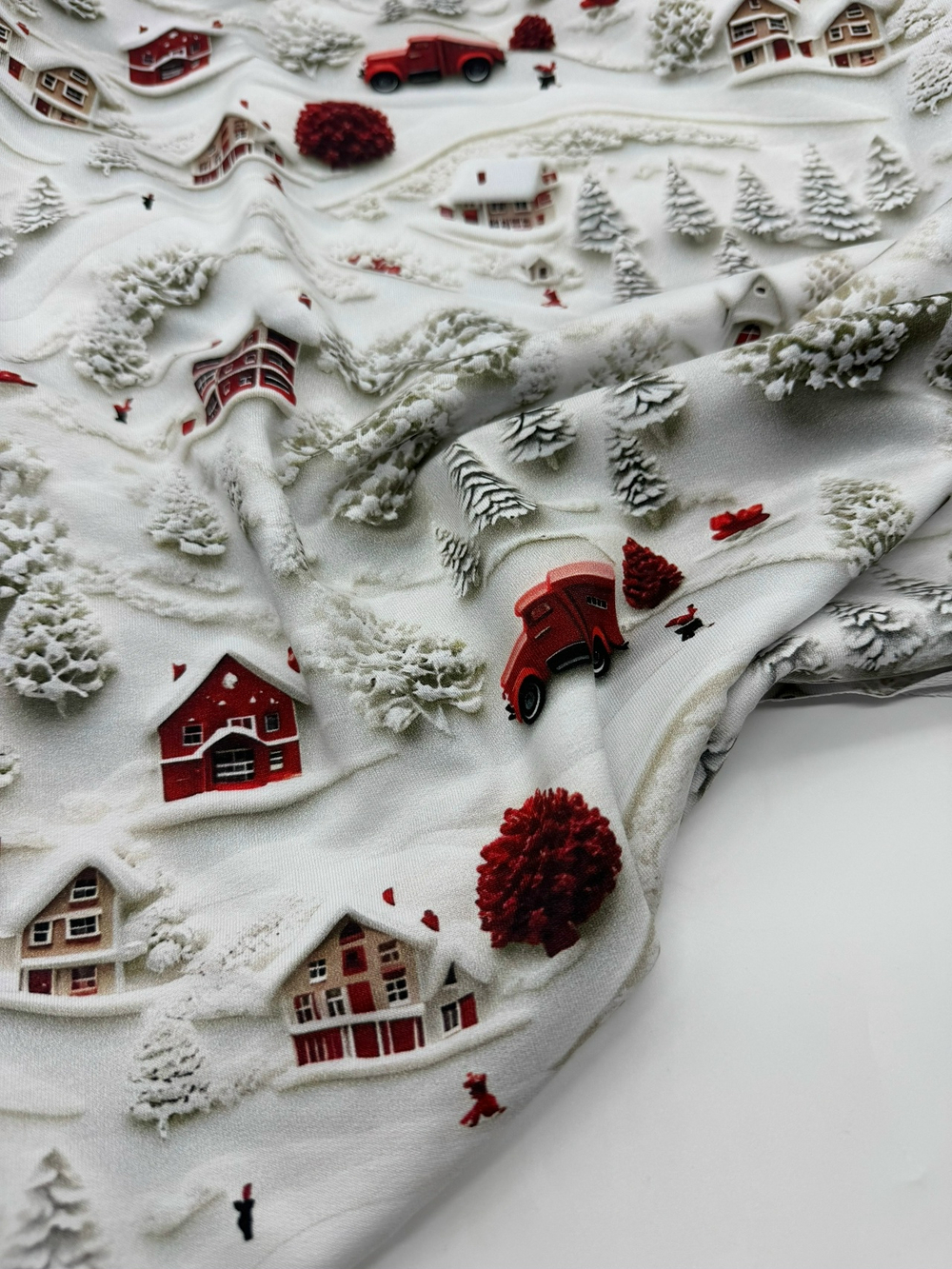 Футер 2-нитка зимняя деревушка