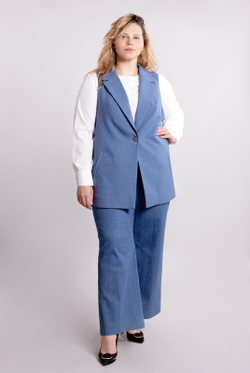 Жилет женский 3722ВП, джинс #48Д063722ВП