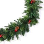 Гирлянда хвойная «Лесное чудо» 2,7 м d=35 см, ПВХ, литой ПВХ, леска, шишки, ягоды