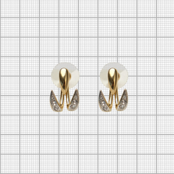 "Игнис" серьги в золотом покрытии из коллекции "Двойная игра" от Jenavi с замком пусеты гвоздики