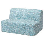 Диван 2-местный - IKEA LYCKSELE LÖVÅS/ЛИКСЕЛЕ ЛЕВОС ИКЕА, 87х100х142 см, белый/голубой