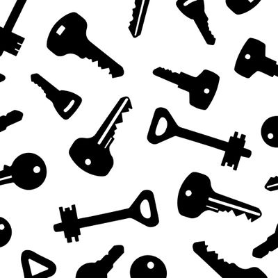 Seamless pattern of different keys to the lock.