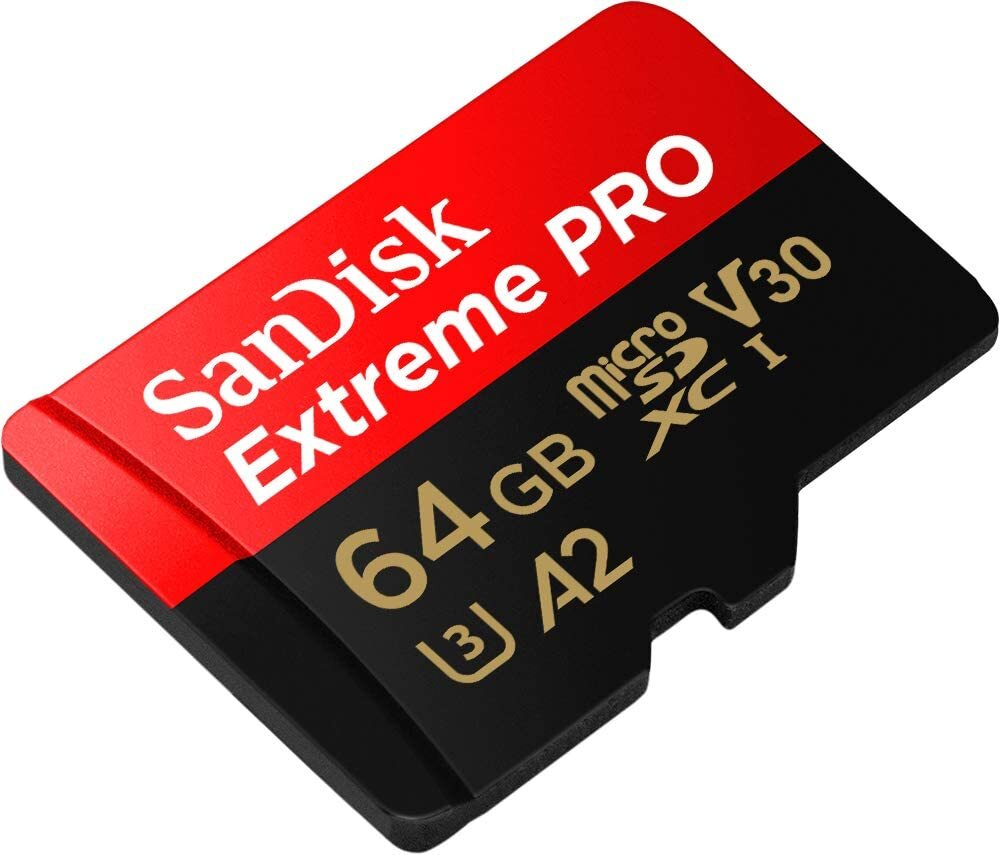Карта памяти SanDisk Extreme Pro microSDXC 64 ГБ UHS-I, V30, A2, U3 с адаптером
