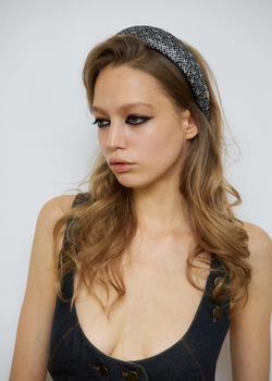 Ободок из серебристого твида