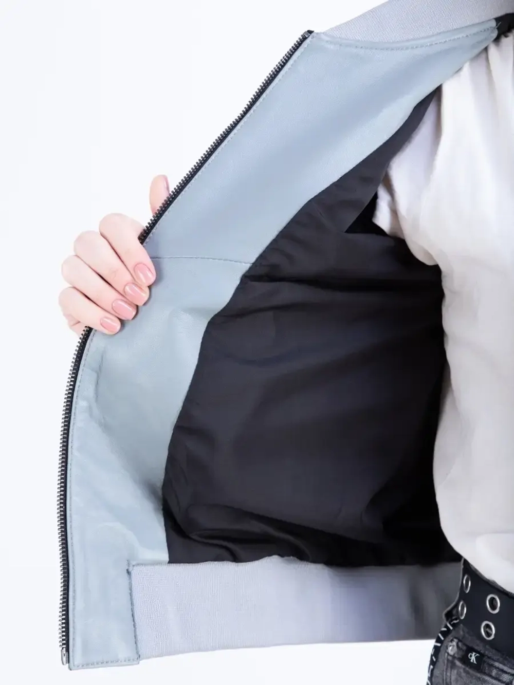 Куртка женская кожаная бомбер женский натуральный Турция