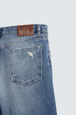 ZARA ДЖИНСЫ STRAIGHT FIT, СИНИЙ