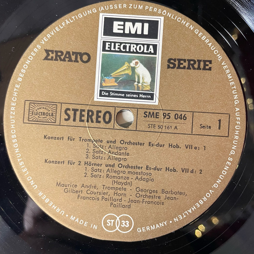 Винтажная виниловая пластинка LP J. Haydn Йозеф Гайдн, Georges Barboteu, Gilbert Coursier, Konzert Fur Trompete Es dur, Konzert Fur 2 Horner Es dur (Германия 1977)