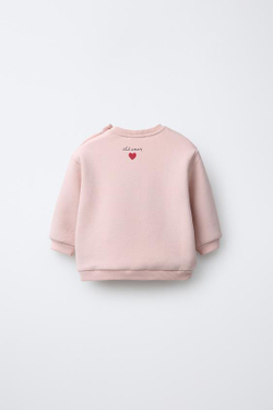 ZARA ТОЛСТОВКА С ВЫШИВКОЙ SNOOPY PEANUTS™, РОЗОВЫЙ