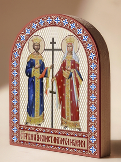 Икона аркой Константин и Елена на дереве: 95 х 120 (Синопсисъ)