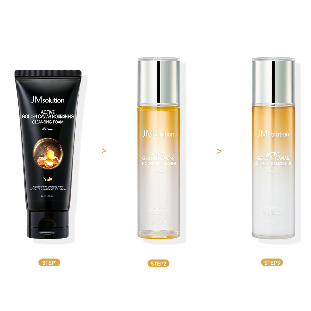 JMSolution Aсtive Golden Caviar Nourishing Skin Care Set набор для зрелой кожи с экстрактом икры