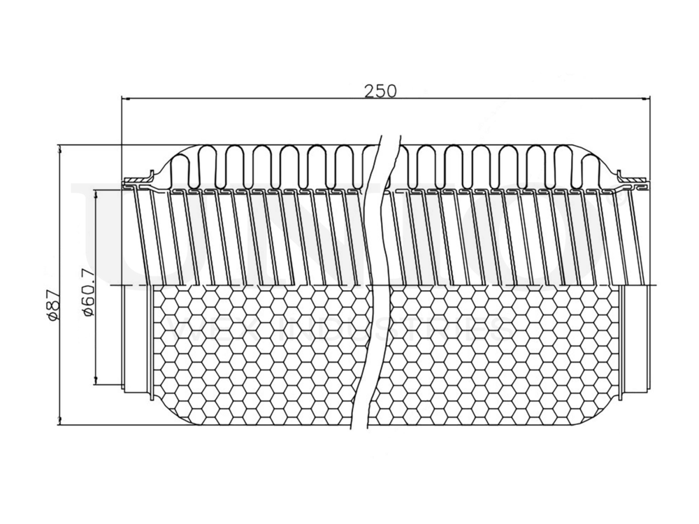 Гофра глушителя 60x250 мм WireFlex UNIO EXP-60250W