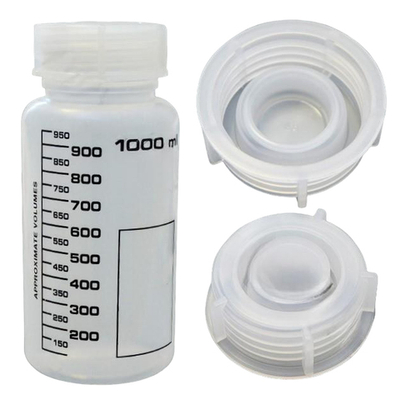 Банка д/реактивов 1 л, с черной град., шир/горл, с крышкой, п/п, LAMAPLAST, уп.1/50 шт