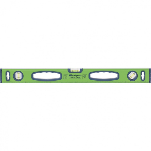 Уровень алюминиевый УСМ-0,5-1500, фрезерованный, 3 глазка, магнитный, рукоятки, 1500 мм Сибртех