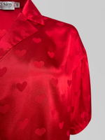 Костюм Askins из брюк и рубашки с принтом сердец атласный