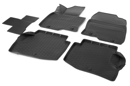 Коврики в салон автомобиля Rival для Mazda CX-9 II поколение 2016-н.в., полиуретан, с крепежом, 5 частей, 13804001