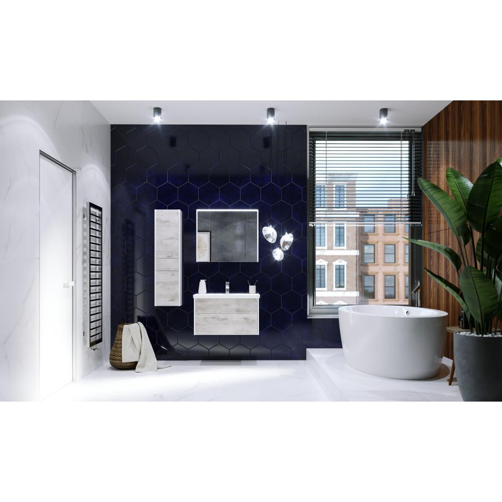 Шкаф-колонна Roca Ronda правый, белый матовый/бетон ZRU9303006