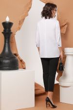 Блузка белая с черными пуговицами DStrend (Акция)