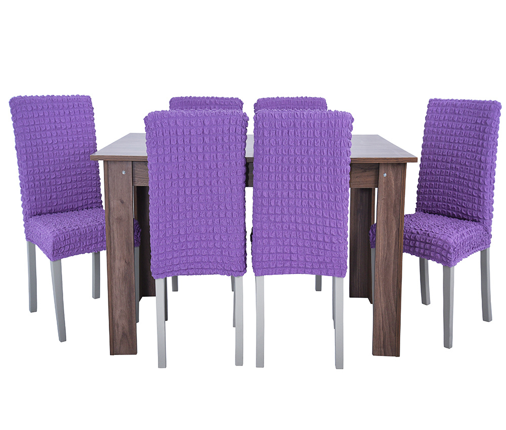 Чехол на стул без оборки со спинкой, цвет Лиловый